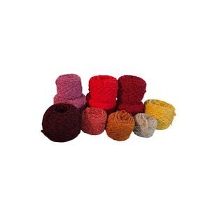 Acrylic yarn cakes Denim & Co recycled sweater soft yarn crafting multicolored